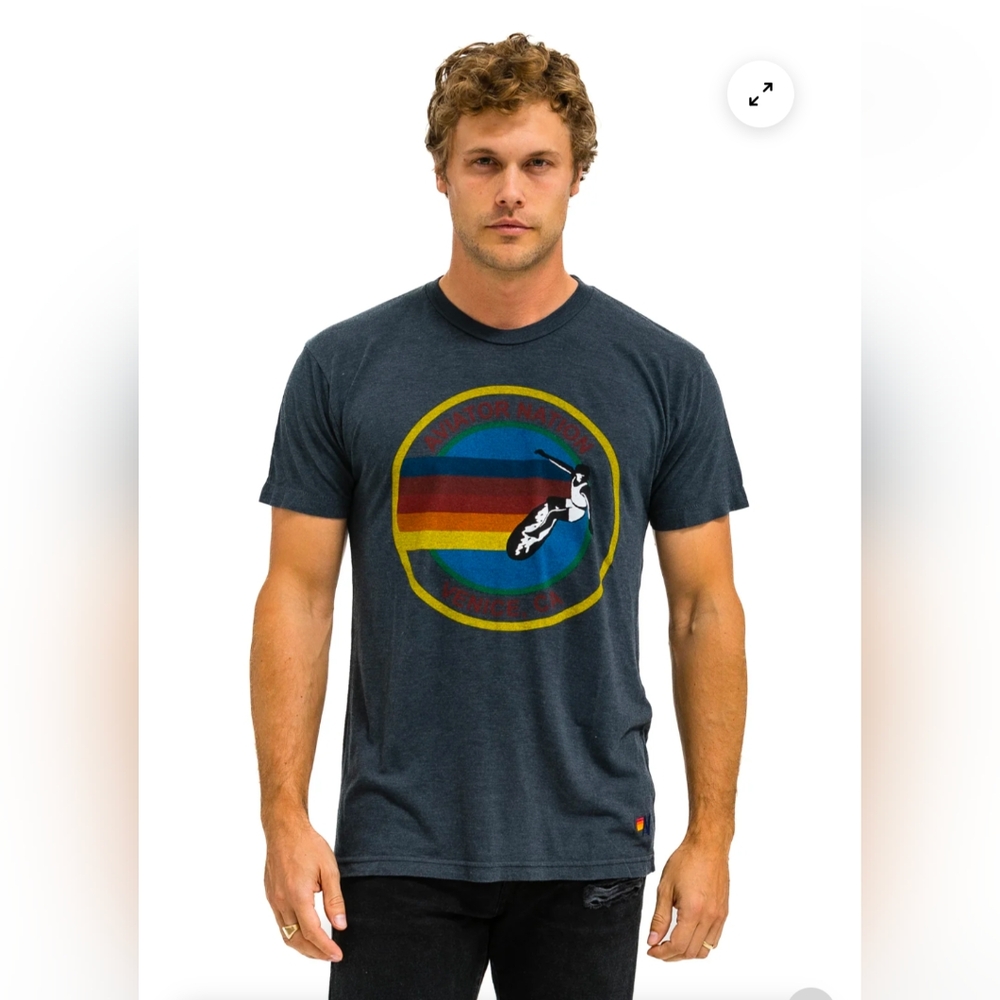 Aviator Nation Signature Venice Tee - Charcoal - L